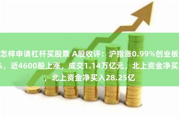   怎样申请杠杆买股票 A股收评：沪指涨0.99%创业板指涨2.25%，近4600股上涨，成交1.14万亿元，北上资金净买入28.25亿