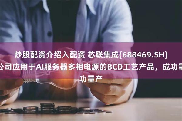 炒股配资介绍入配资 芯联集成(688469.SH)：公司应用